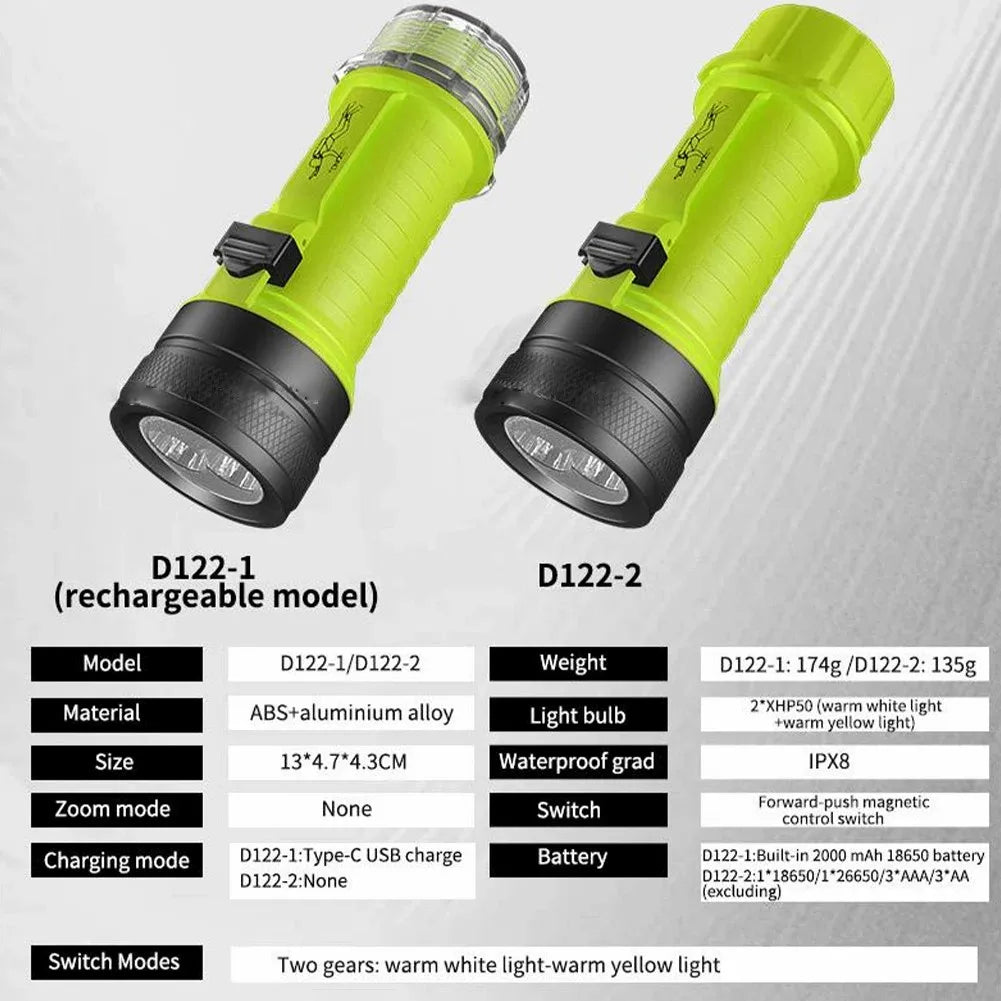 Diving Flashlight LED Lantern Lamp Underwater Dive Torch Light LED Scuba Dive Safety Diving Flashlight Lantern Lamps Torch