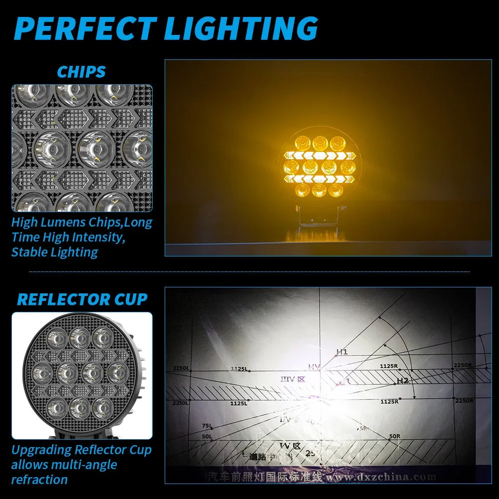 4inch DRL round work light auxiliary light Off-road vehicle LED headlight access light two-color