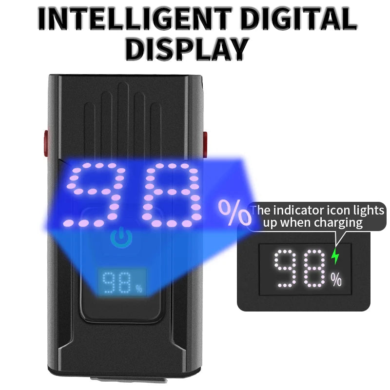 T6 Bright Bike Light Battery Type-C USB Charging Digital Power Display Compact Bike Headlight Cycling 500 Lumens IPX4 Waterproof