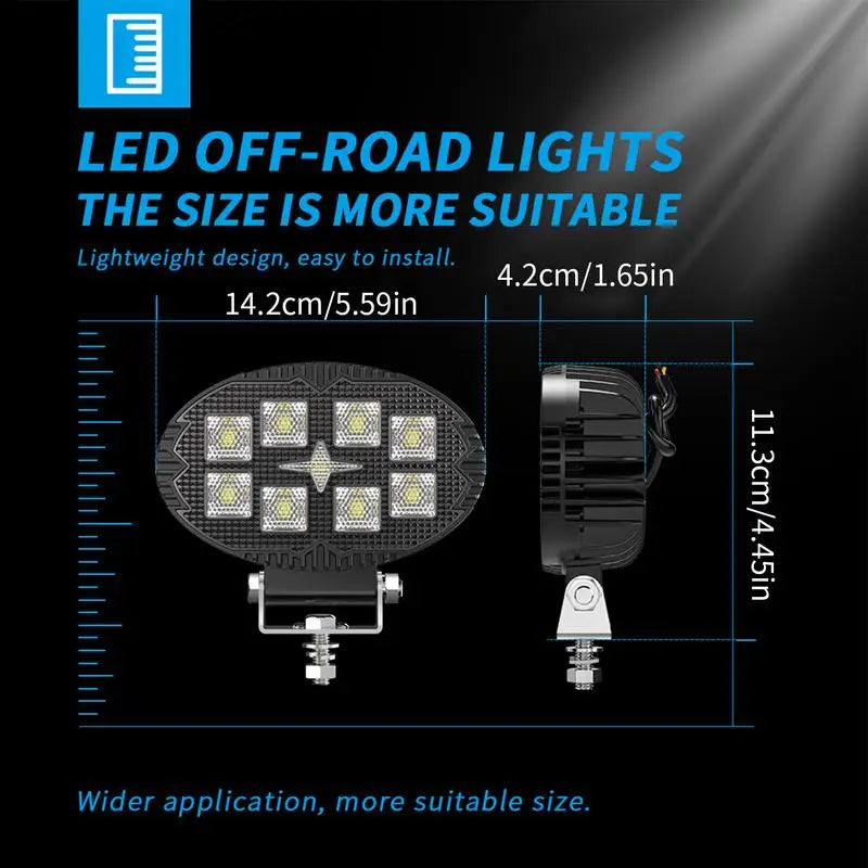 Off Road LED Lights 27W LED Tractor Lights Waterproof Trailer Lamp Automotive Replacement Lighting For SUVs Tractor Offroad