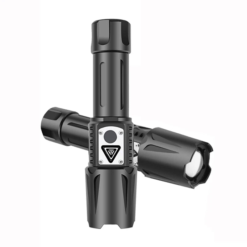 مصباح يدوي قوي XHP360 LED USB يستخدم بطارية قابلة لإعادة الشحن 26650 مصباح يدوي قابل للتكبير والتصغير ومصباح يدوي مقاوم للماء للصيد