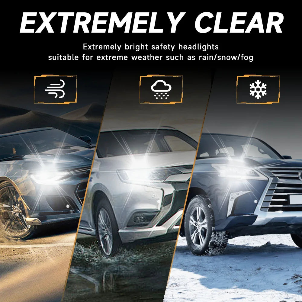 New Car Light Mini Lens LED H4 H7 60W Bulb Car Headlight High Beam Low Beam 6500k White Headlight Bulbs Conversion Kit