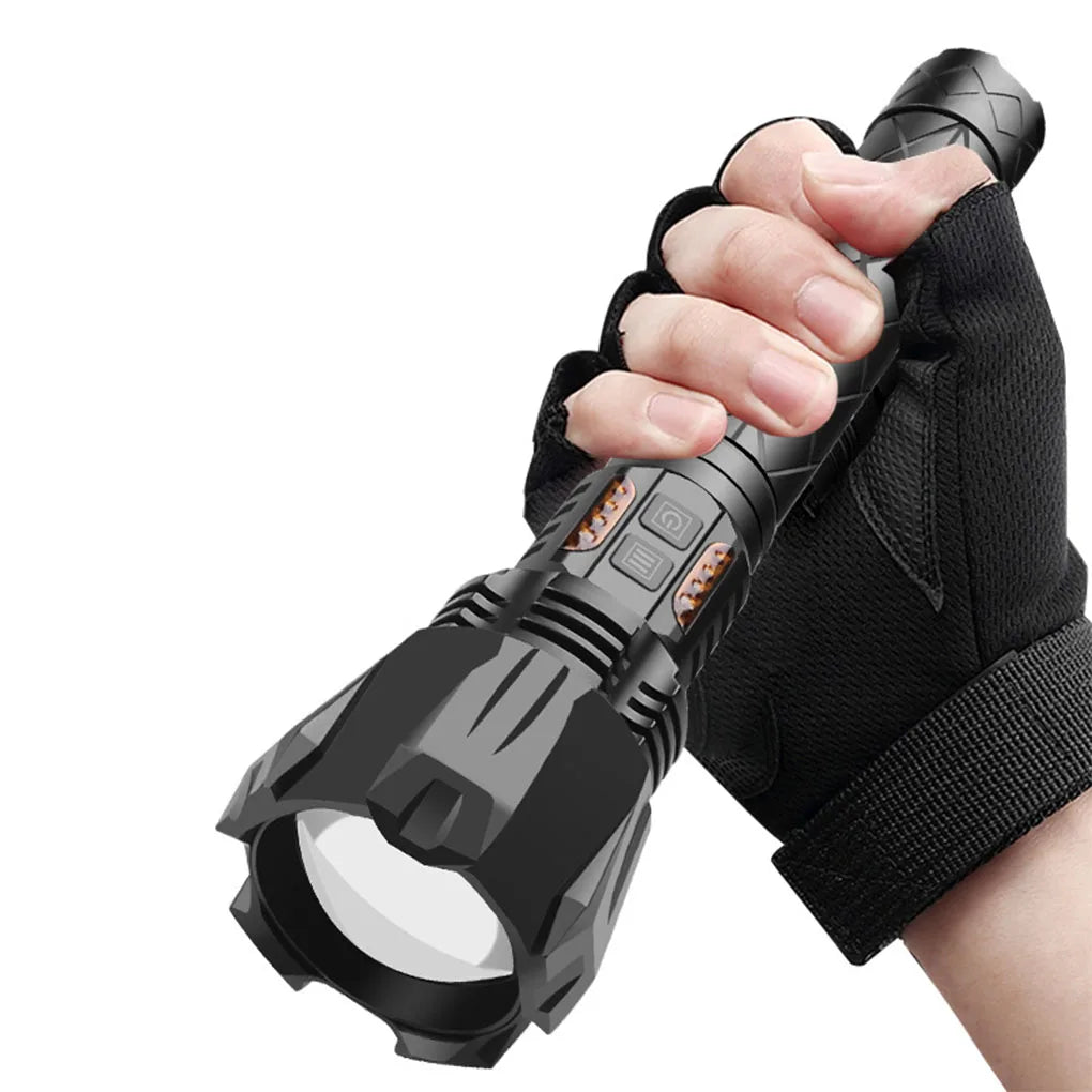 Flashlight Top Battery Lamp Work Modes Charging Portable Torch Lantern Powerful Bright Outdoor Multi-function Search