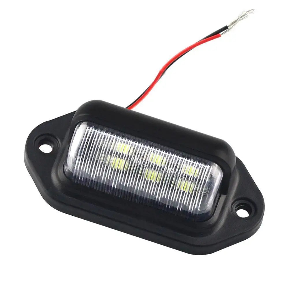 Car Trailer Taillight Side Light 6 LED License Plate Tag Lights Universal Car Plate Light Signal Lamp Car Accessories