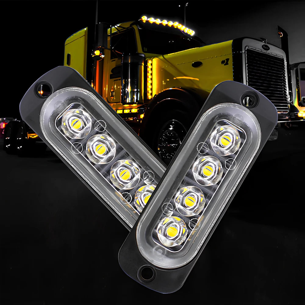 4in1 16led Emergency Strobe car Track Light Led Police Auto Position Lamp Blue Red White Day Warn Signal Flashing Beacon 12-24V