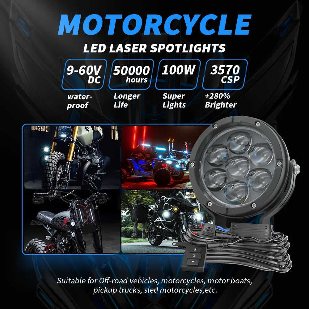 4.5 Inch LED White/Yellow Work Headlight Fog Light For Motorcycle Offroad Truck BUS ATV UTV 10-80V DC Super Bright Lamp