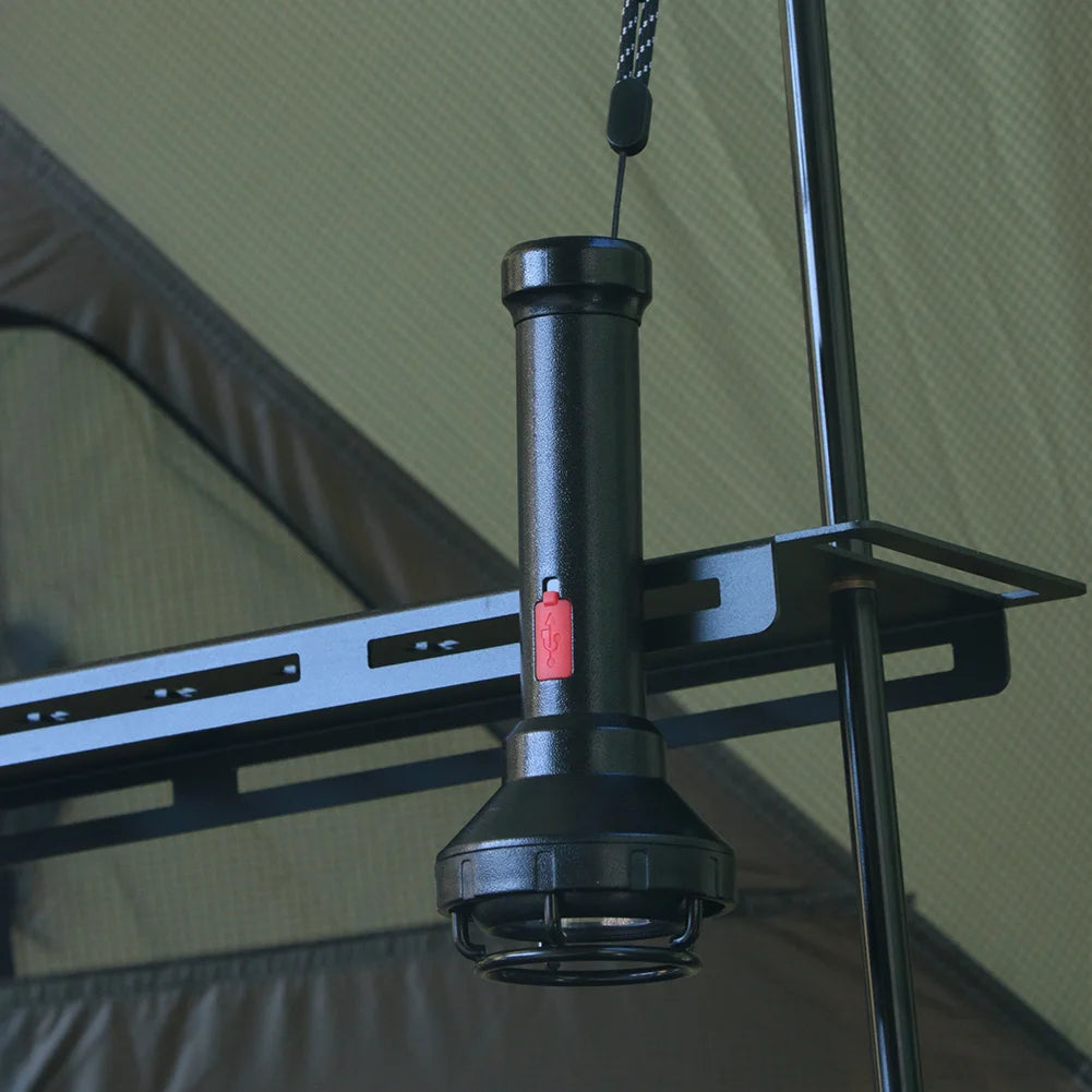 Tactical Camping Lamp with Compass Handheld LED Flashlight USB Charging Super Bright Flashlight Power Display for Power Outages