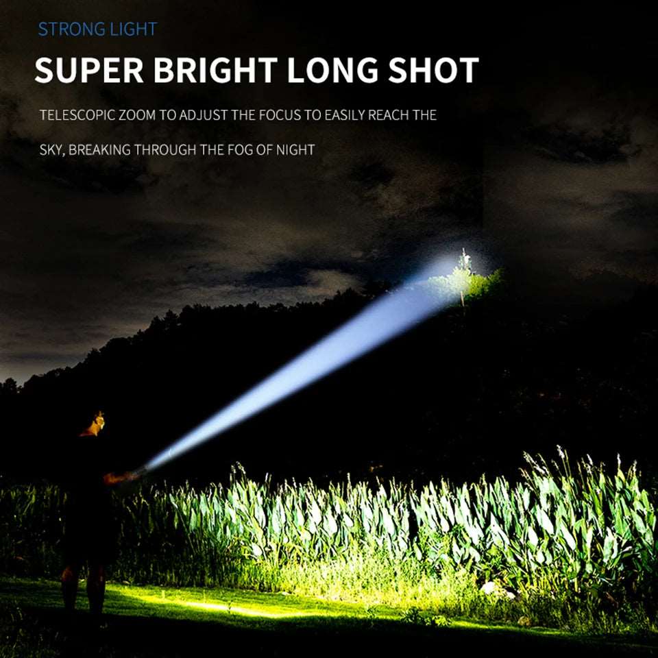 XHP100 High Quality Led Flashlight Micro USB Rechargeable Powerbank 18650 26650 Battery Torch Aluminum Zoomable Lantern