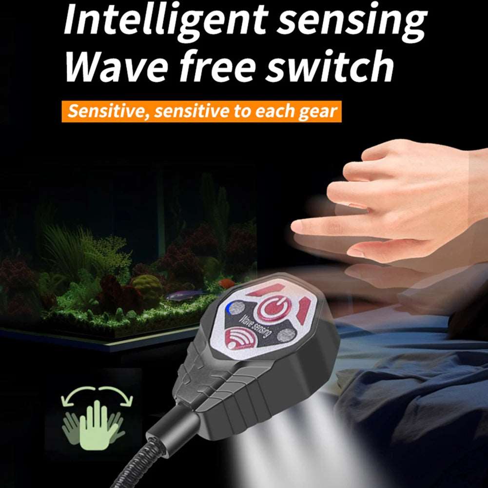 Reading Light with Motion Sensor Reading Lamp with Power Indicator Clip on Lamp Waterproof for Reading Camping Fishing