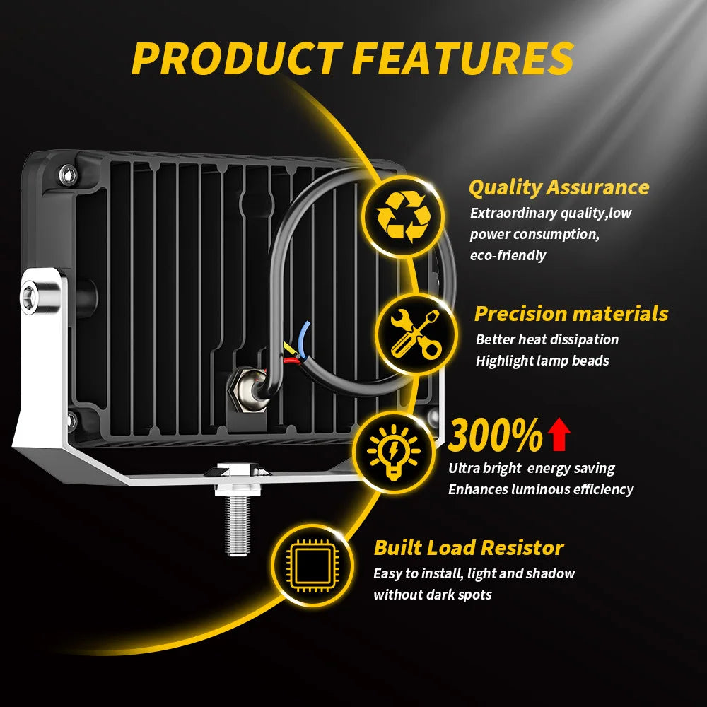 7" inch High Beam/Low Beam Combo With DRL Work Light Offroad Truck Car ATV UTV Bupmer Roof Spot Led Laser Driving Lights