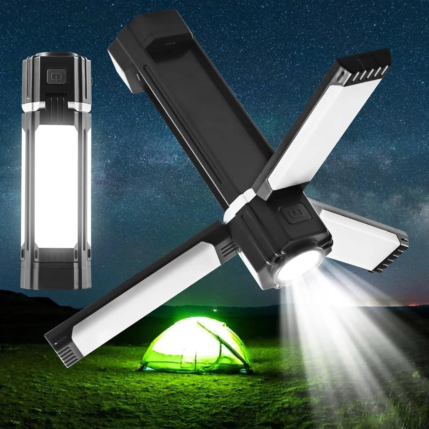 Rechargeable Outdoor Camping Light Tent Lamp Portable Foldable Flashlight Emergency Power Bank Work Floodlight