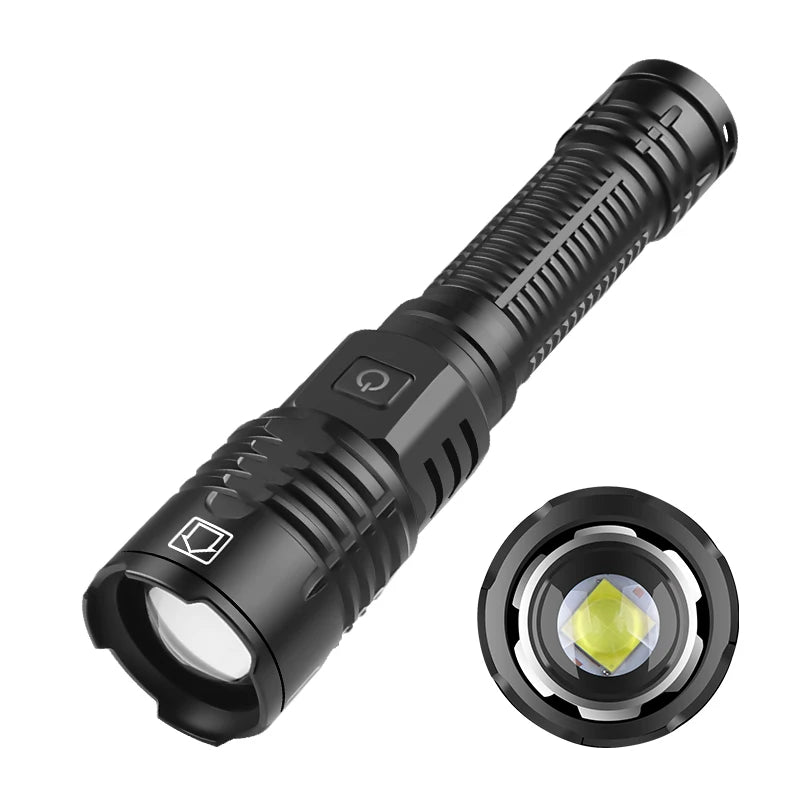 Led Flashlight XHP70 Memory Switch Torch Camping Hunting Light Aluminum Alloy Waterproof Zoomable Lantern
