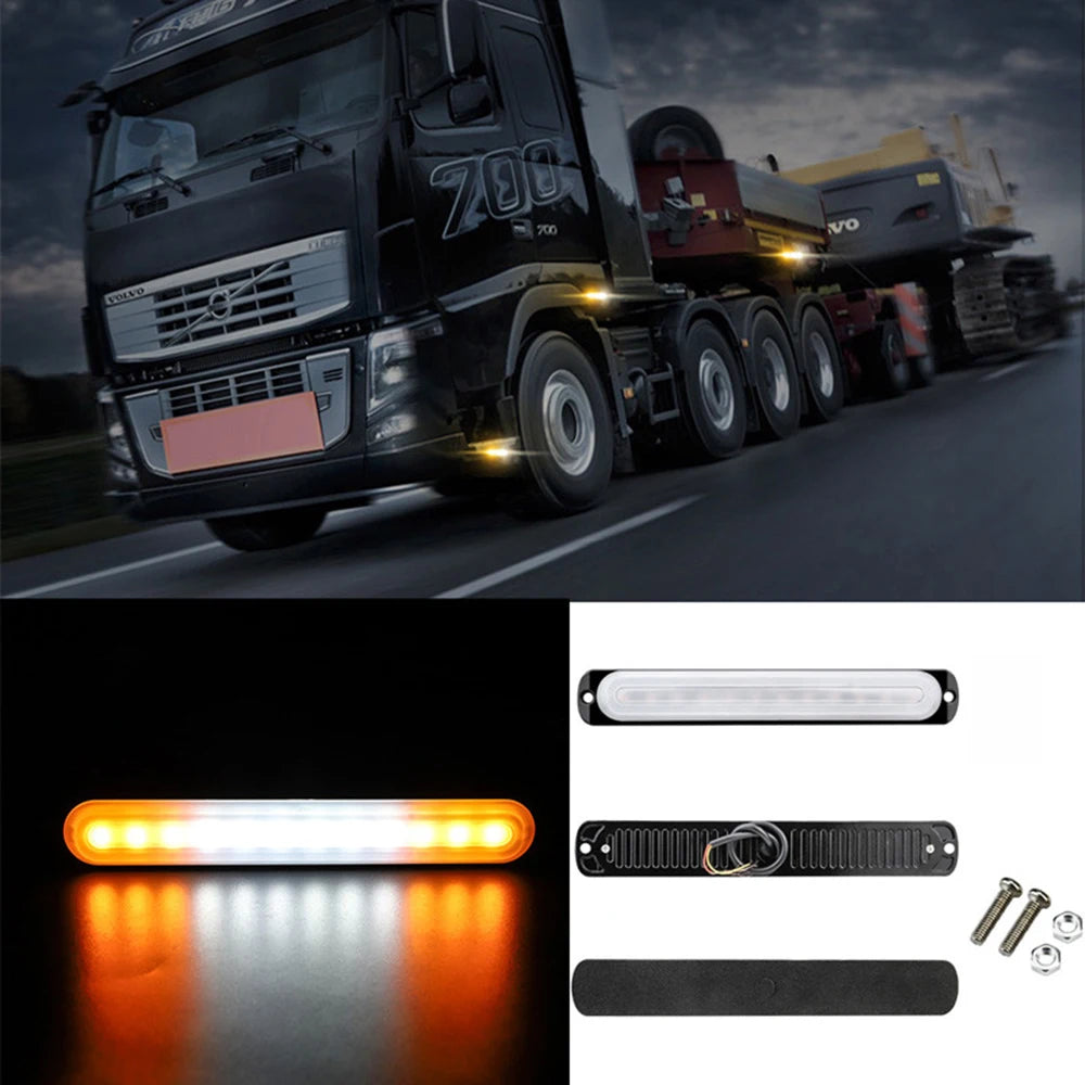 Luz de emergencia universal para automóvil, lámpara de flash policial ultradelgada con luz estroboscópica, luz de advertencia LED, luz de giro lateral para vehículo y camión
