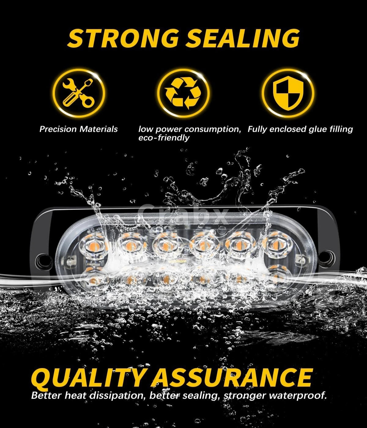 12LED Car Warning Light Emergency Side Lamp Strobe Light Waterproof Signal Lamp for Car Truck