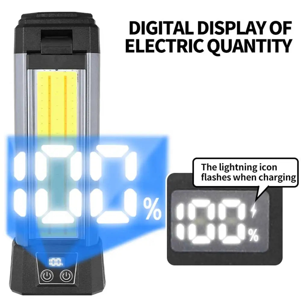 Folding Camping Light Telescopic and Collapsible Night Light COB Mobile Lighting 6000-3000 mAh Magnetic Road Light Flash Light