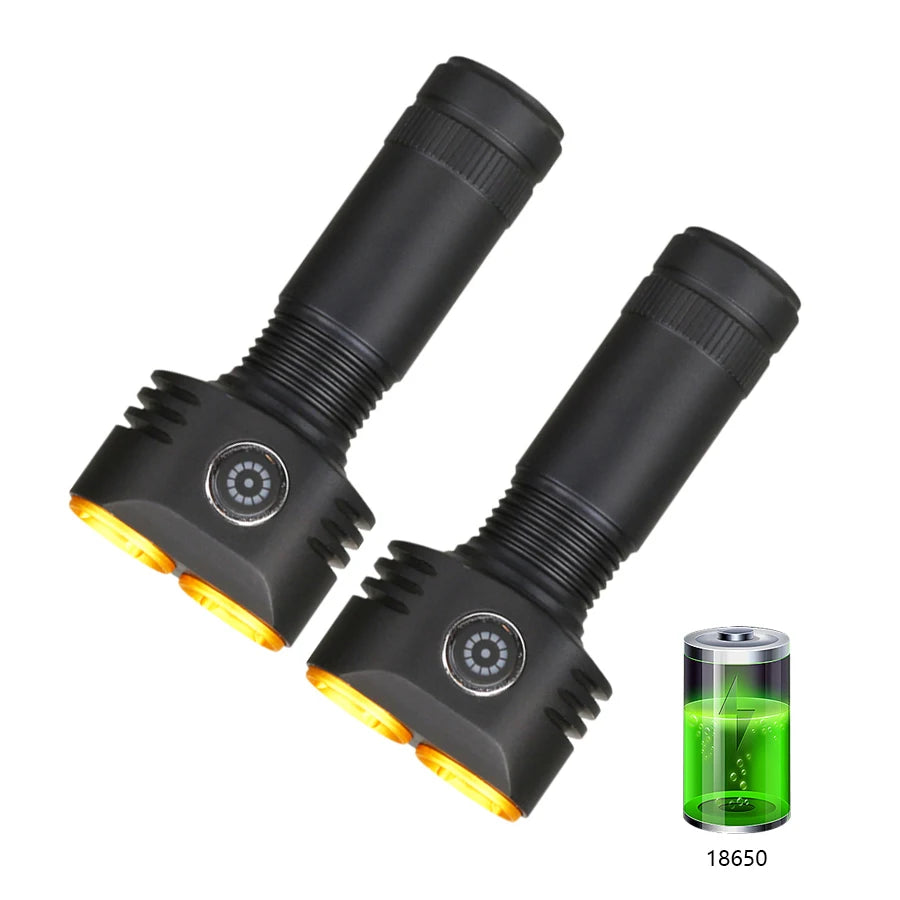 Mini 6LED Flashlights Rechargeable Aluminum Alloy Flashlight with 4 Modes Searchlight Magnetic Work Light Outdoor Fishing Torch