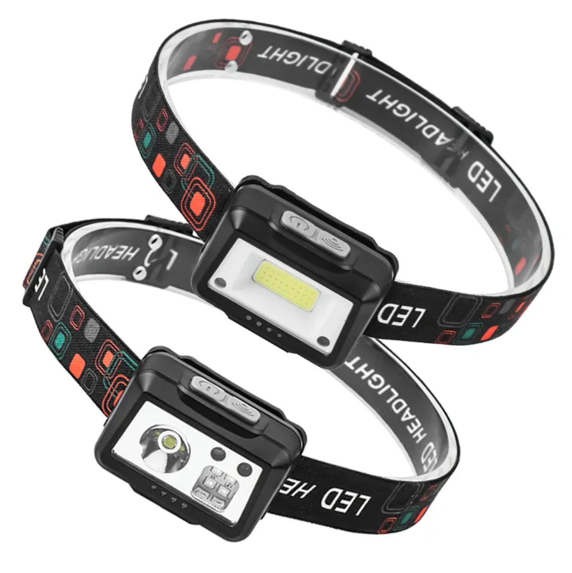 Super Bright Mini LED Headlamp USB Rechargeable 18650 Battery Headlight Dual Light Source Outdoor Camping Hunting Head Lamp