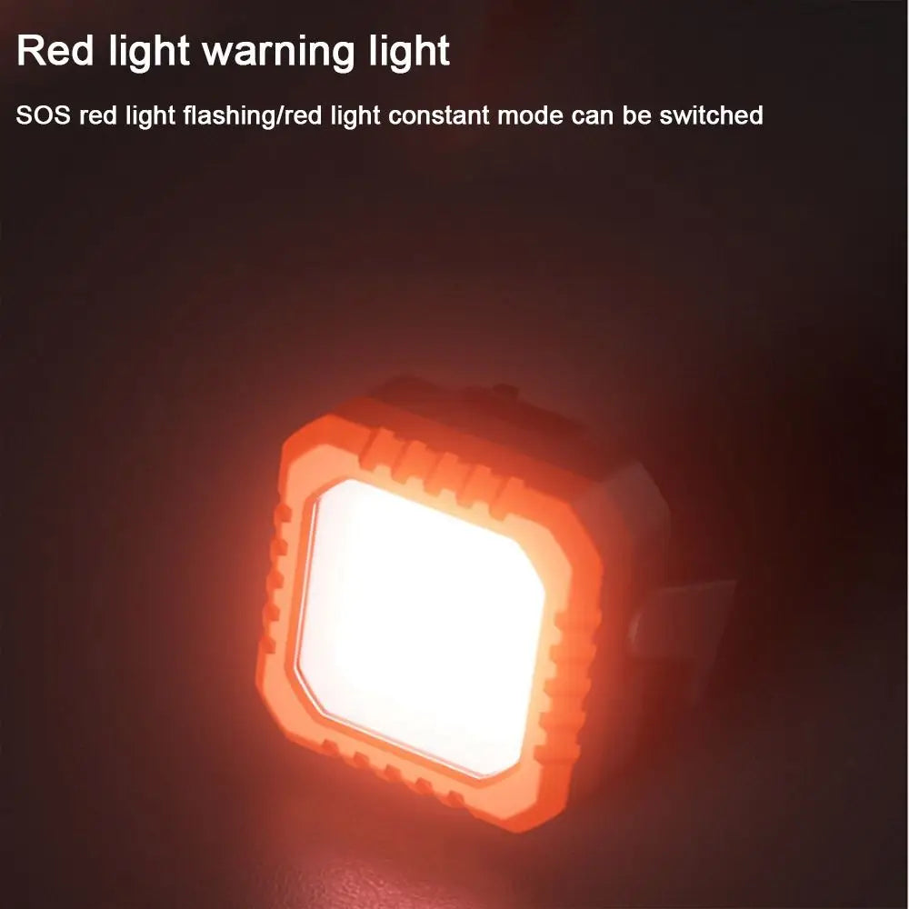 With Hook Mini Keychain Flashlight Strong Magnetic Adsorption Battery Level Display Floodlight Adjustable Bracket Waterproof