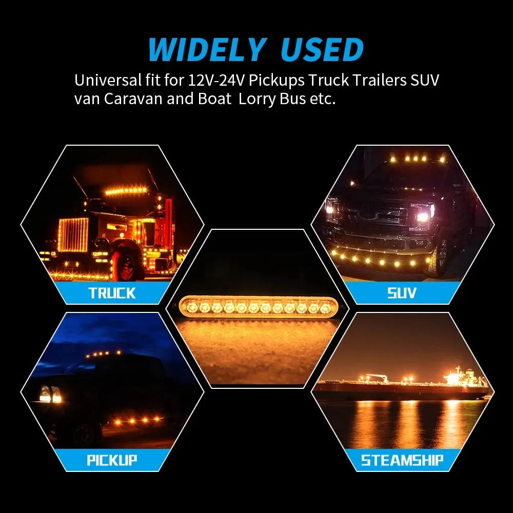 Car Accessories Flash Side Lights DC12V-24V Ultra-Thin Driving Warning Light 12LED 36W Taillight Vehicles LED Lamp