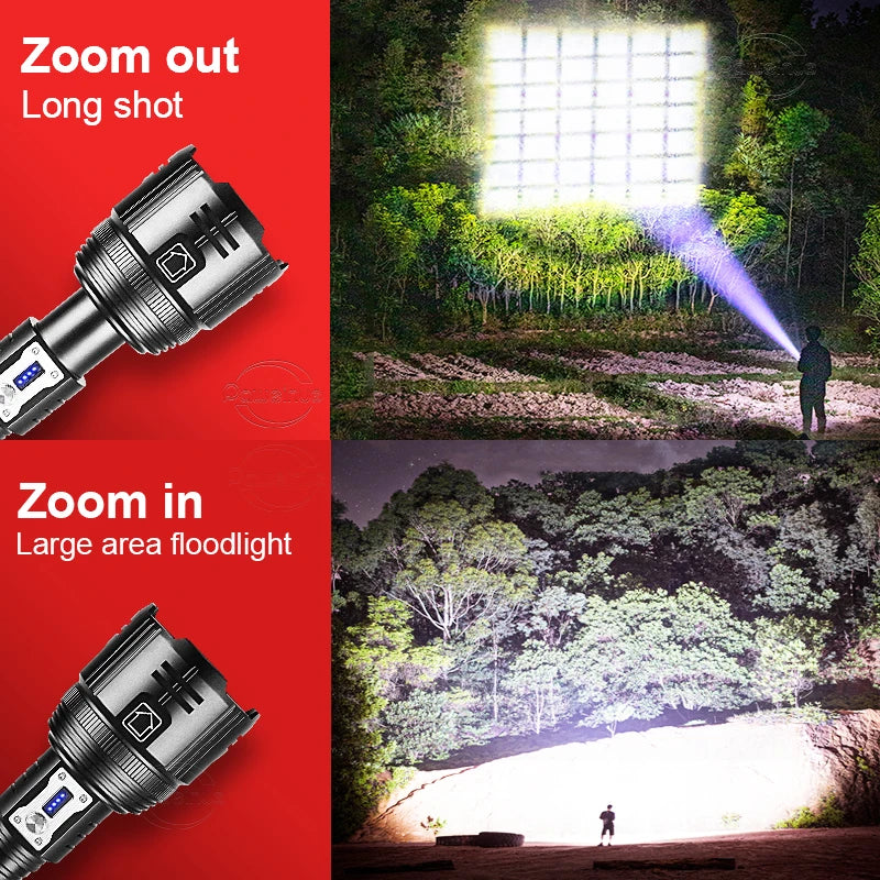 NEW XHP360 High Power Led Flashlight 18650 USB Rechargeable Powerful Tactical Flash Light Torch XHP50 Waterproof Camping Lantern
