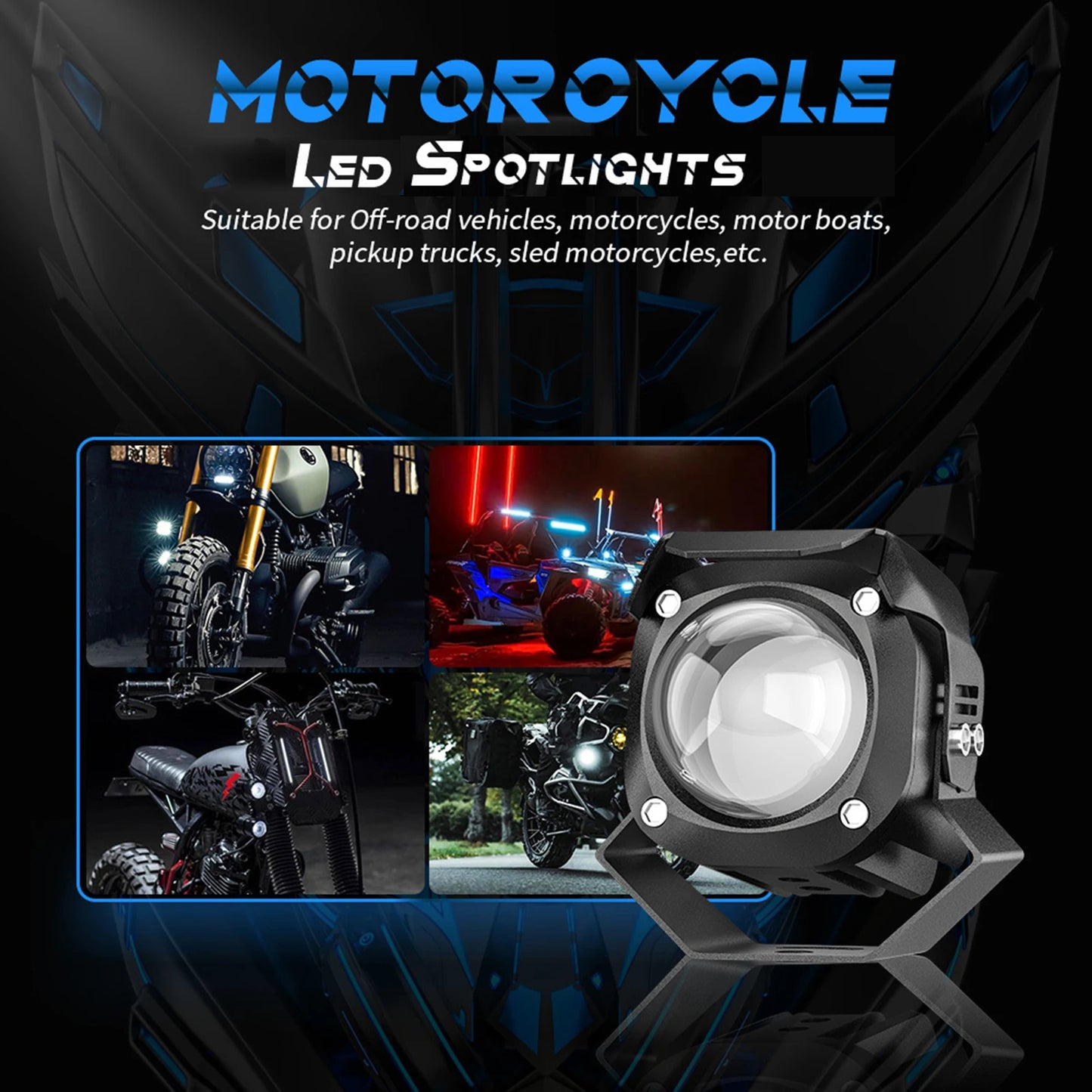 Luz de conducción para motocicleta, 15 W, 6500 K, luces auxiliares para coche, luces antiniebla LED redondas, 1 unidad, dos colores, ATV, scooter