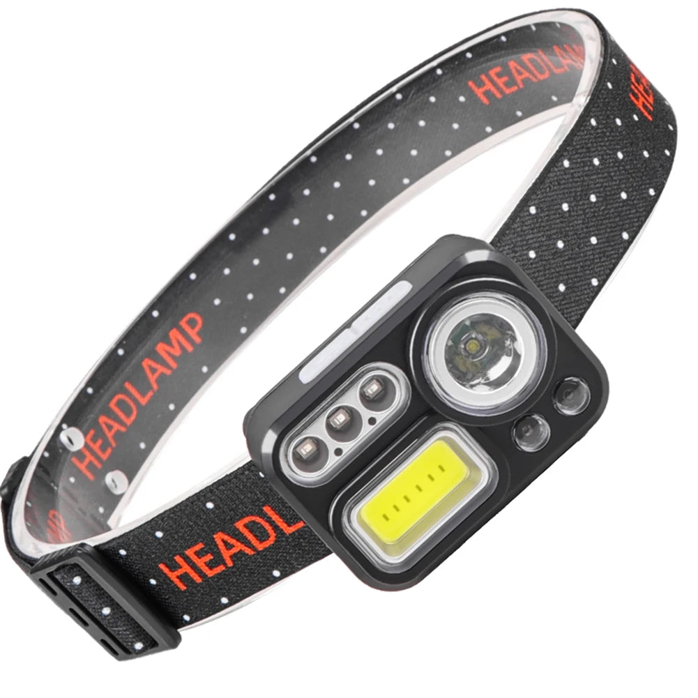 High Powerful Head Flashlights Intelligent Outdoor LED Lantern 8 Lighting Modes Waterproof IPX4 for Cycling Running for Fishing