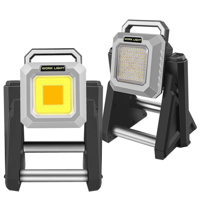 COB strong work light Flood Light Outdoor Portable LED Reflector Spotlight USB C Rechargeable Floodlight Construction Lamp