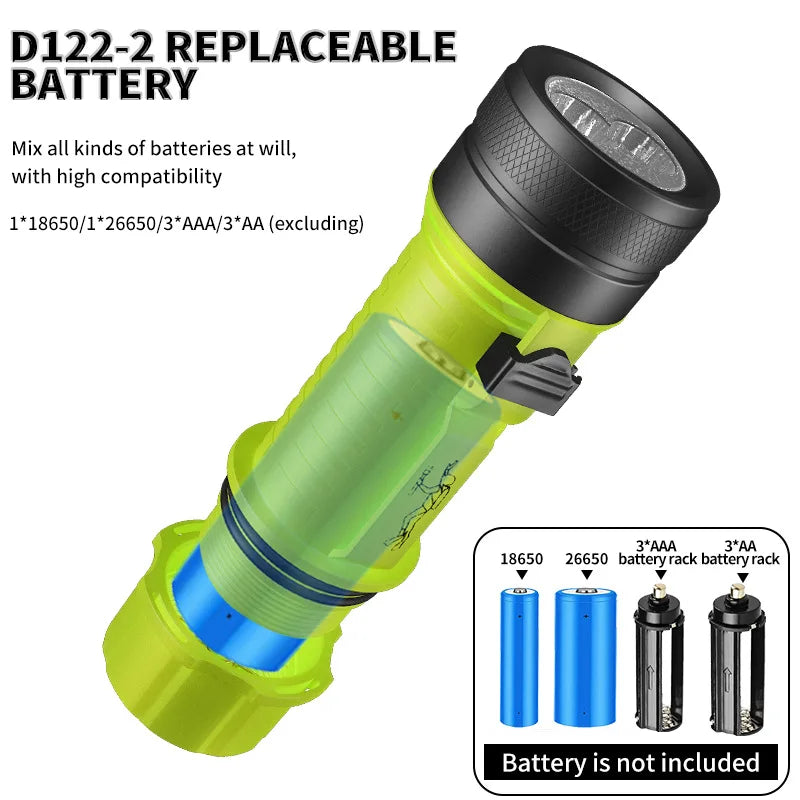 Diving Flashlight LED Lantern Lamp Underwater Dive Torch Light LED Scuba Dive Safety Diving Flashlight Lantern Lamps Torch