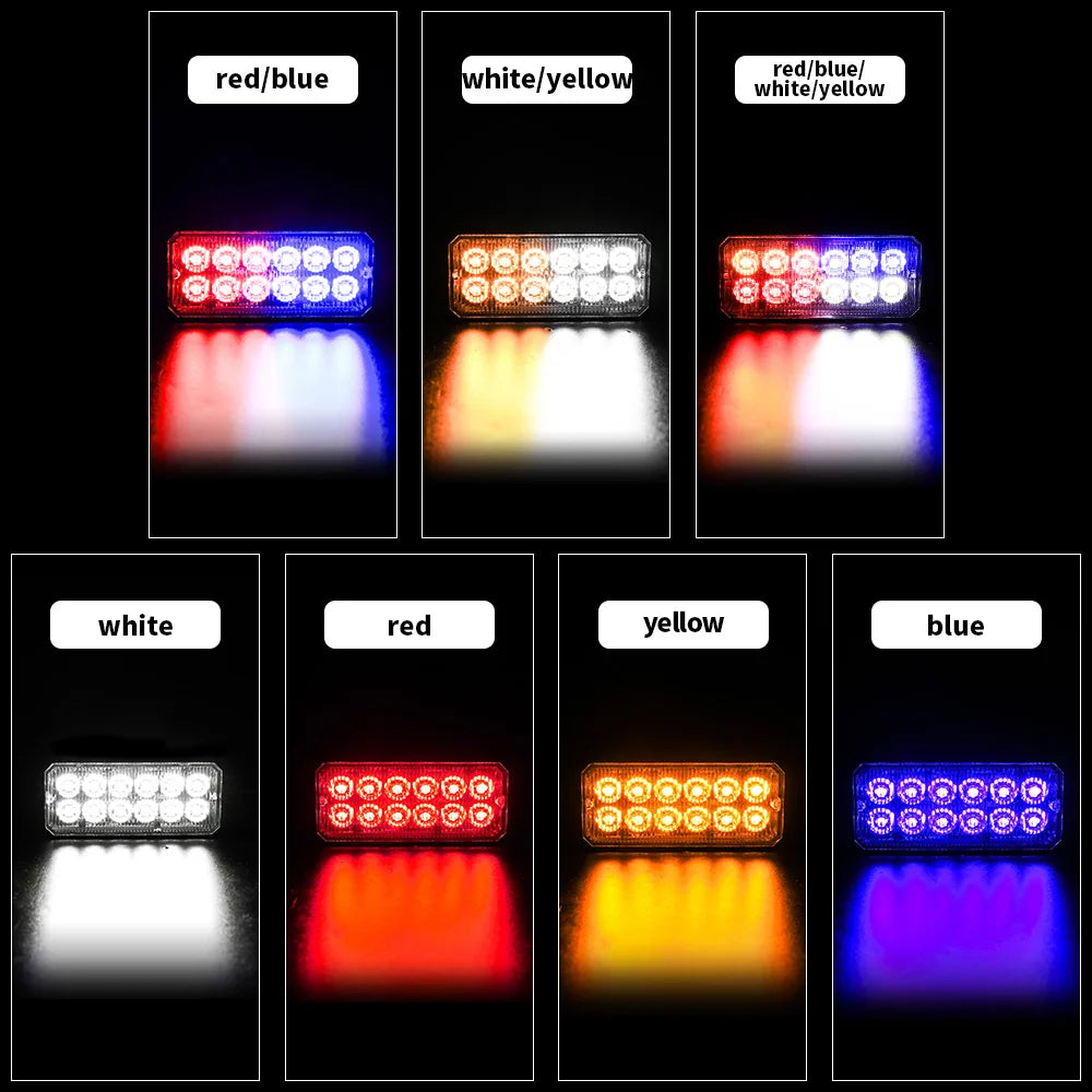 Led Strobe Warning Light Strobe Grille Flashing Lightbar Truck Car Beacon Lamp Amber Traffic Brake Turn Signal Light 12V 24V