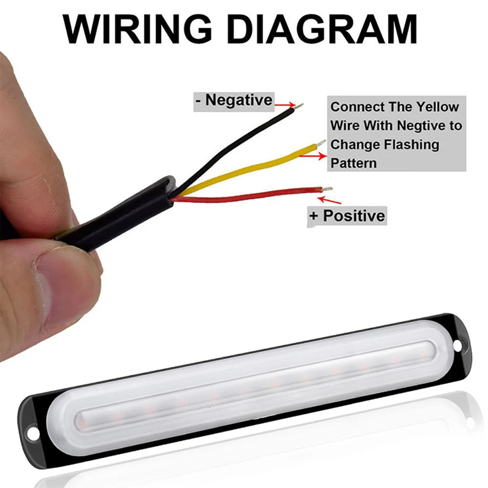 Luz de emergencia universal para automóvil, lámpara de flash policial ultradelgada con luz estroboscópica, luz de advertencia LED, luz de giro lateral para vehículo y camión