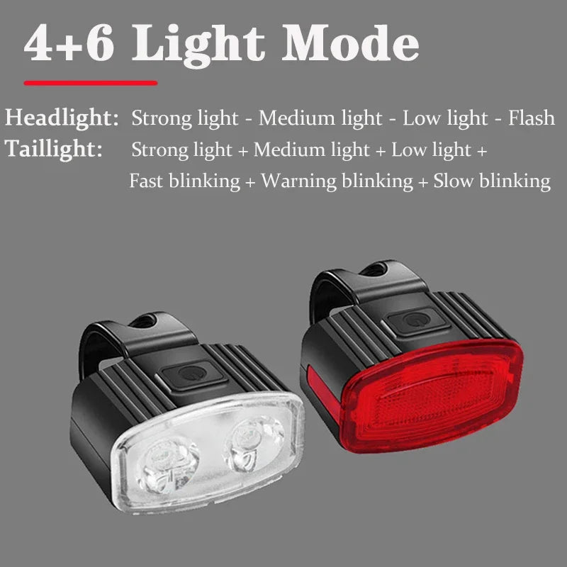 LED Bike Taillights USB Rechargeable Bicycle Red Light IPX4 Waterproof Road Mountain Bike Front Rear Light Type-C MTB Lamp