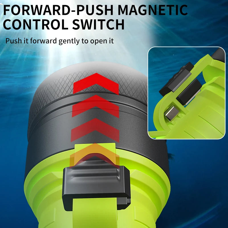 XHP50 LED Scuba Diving Flashlight Underwater 50M Torch Diver Lantern 26650 Submarine Light Spearfishing Light 3Mode