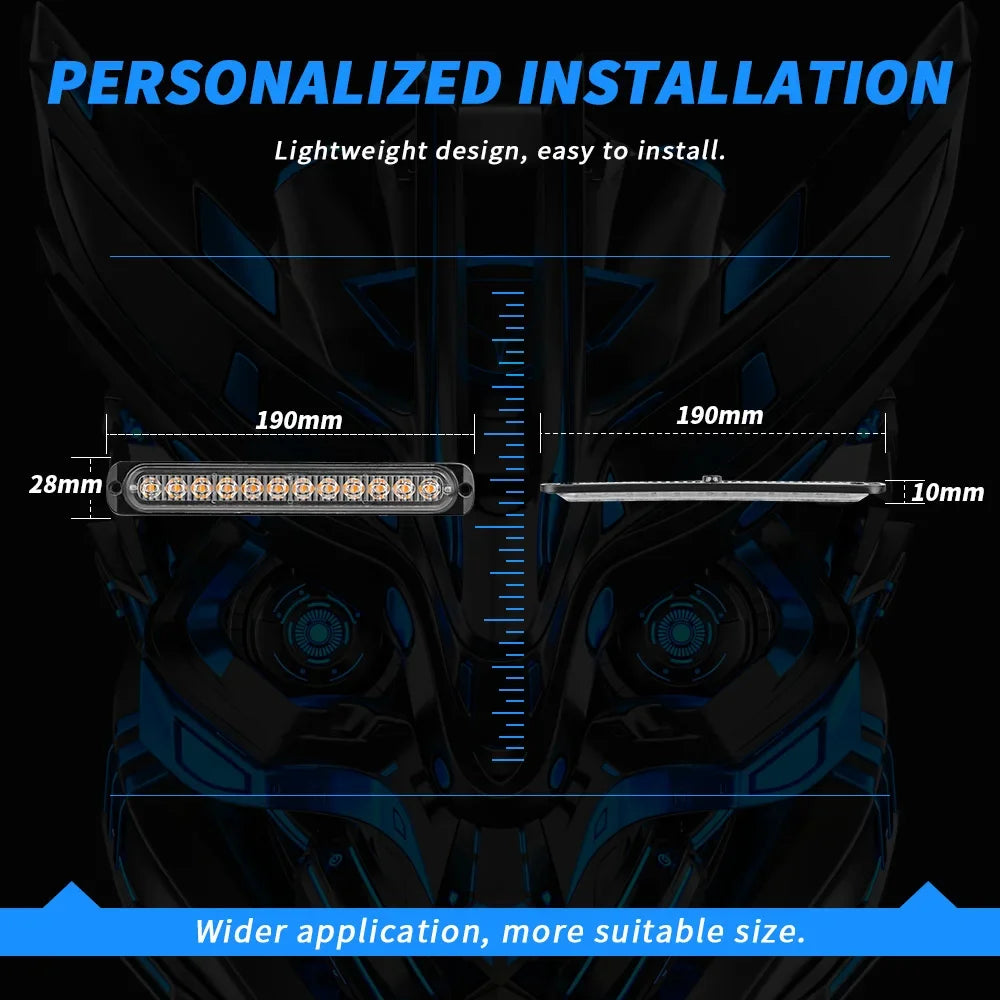 4pcs Led Kit 12SMD Strobe Warning Light Strobe Grille Flashing Lightbar Truck Car Beacon Lamp Amber Traffic Light 12V Car Light