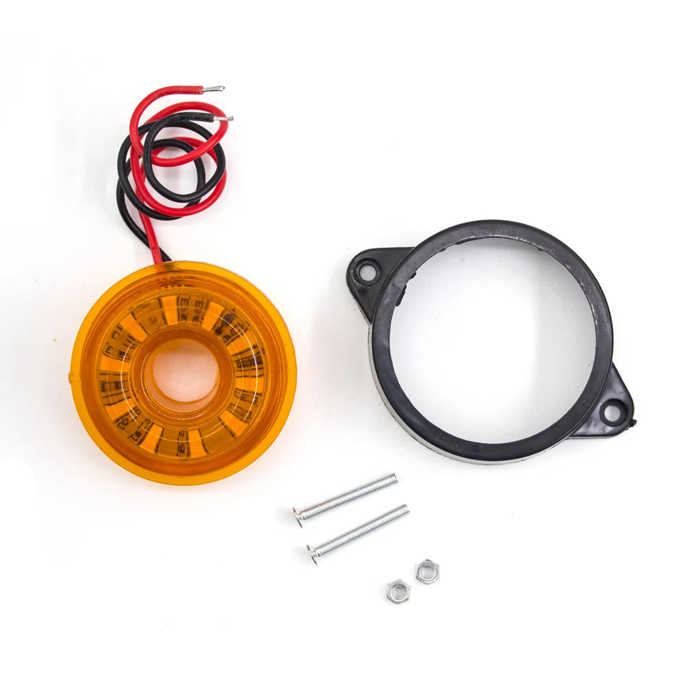 24V Round LED Clearance Light LED Front Rear Side Marker Indicator Light for Truck RV Car Bus Trailer Van Caravan Boat