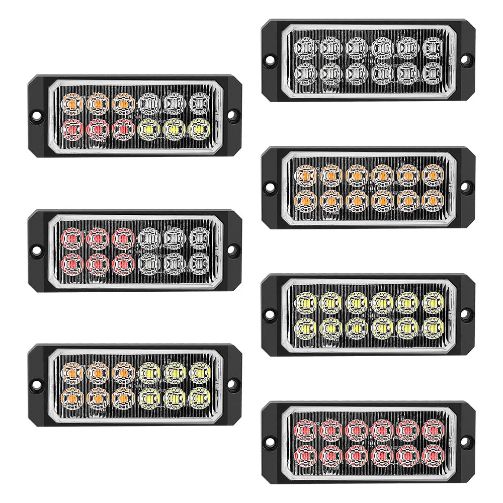 Led Strobe Warning Light Strobe Grille Flashing Lightbar Truck Car Beacon Lamp Amber Traffic Brake Turn Signal Light 12V 24V