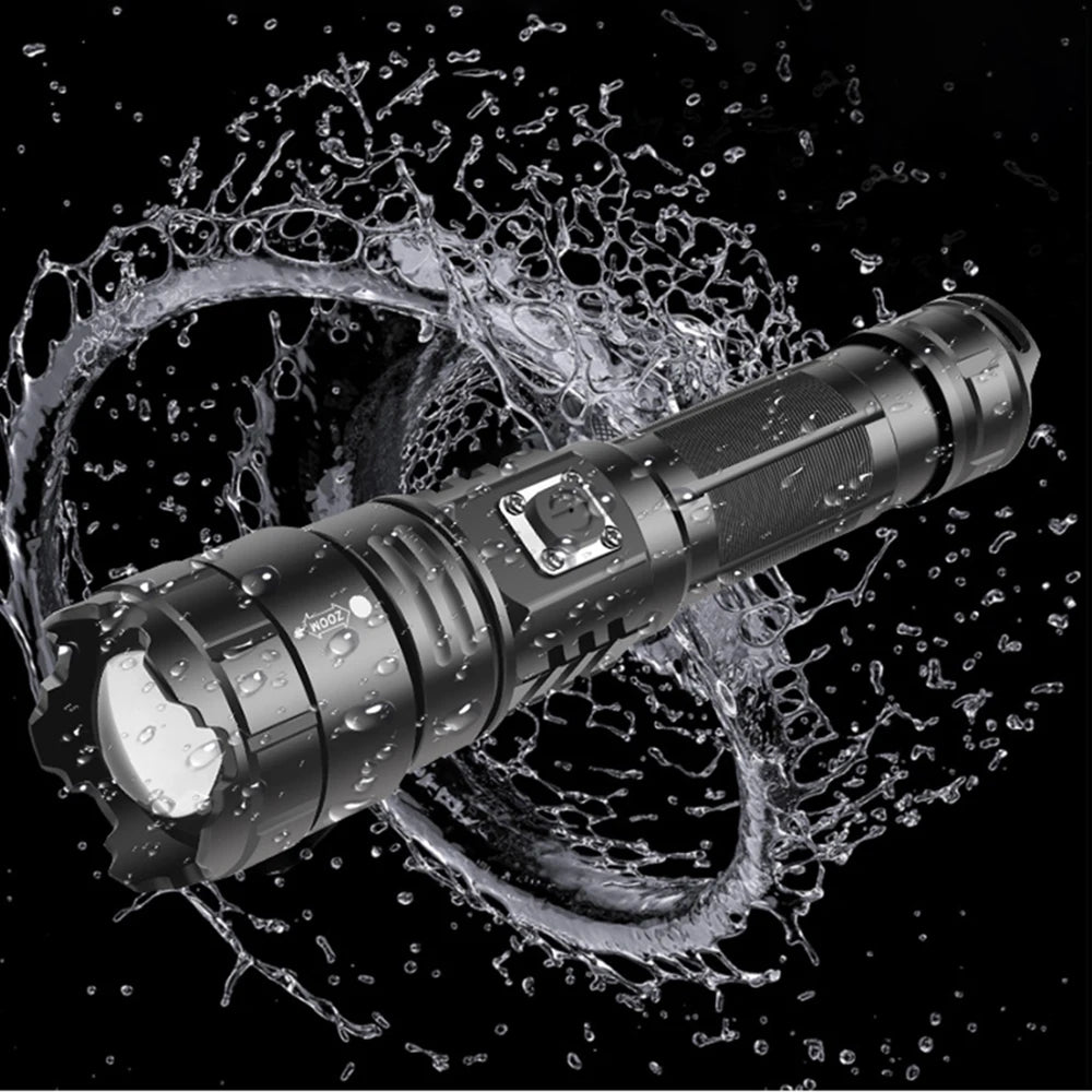 Super Strong LED Flashlight USB Rechargeable Torches Zoom Highlight Flashlights Outdoor Camping Fishing Portable Lighting Tools