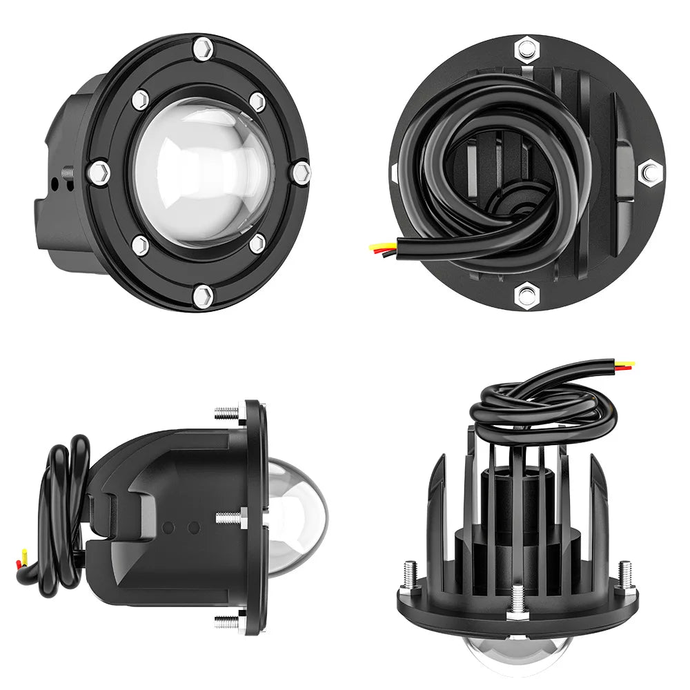 New Embedded Round Modified Fog Lights 3570 LED Spotlights Car LED Work Lights Off-road Fog Lamp Waterproof 12V 24V White Yellow