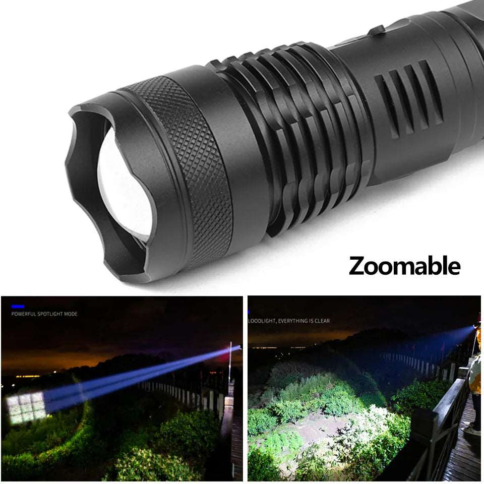 Zoomable Torch Light Lantern XHP180 Super Bright 9-core High Quality Led Flashlight Usb Rechargeable 18650 26650 Battery led