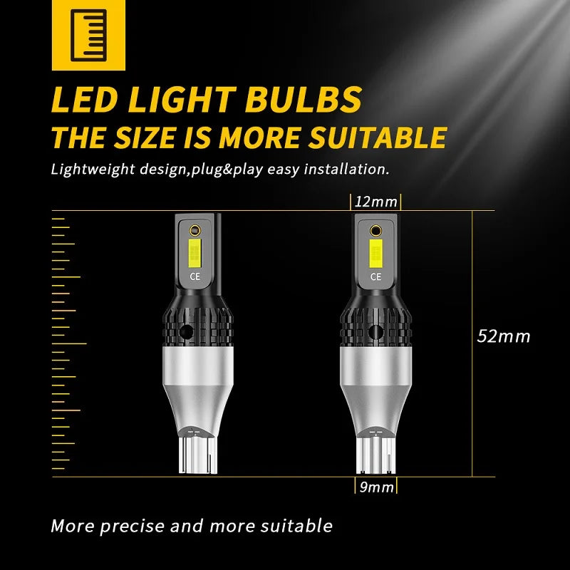 Can Bus Decoding CSP 3570 LED Reverse Light T15 W16W LED Bulb 1200LM 30W T15 1156 1157 7443 7440 Turn Signal Light 12V 24V