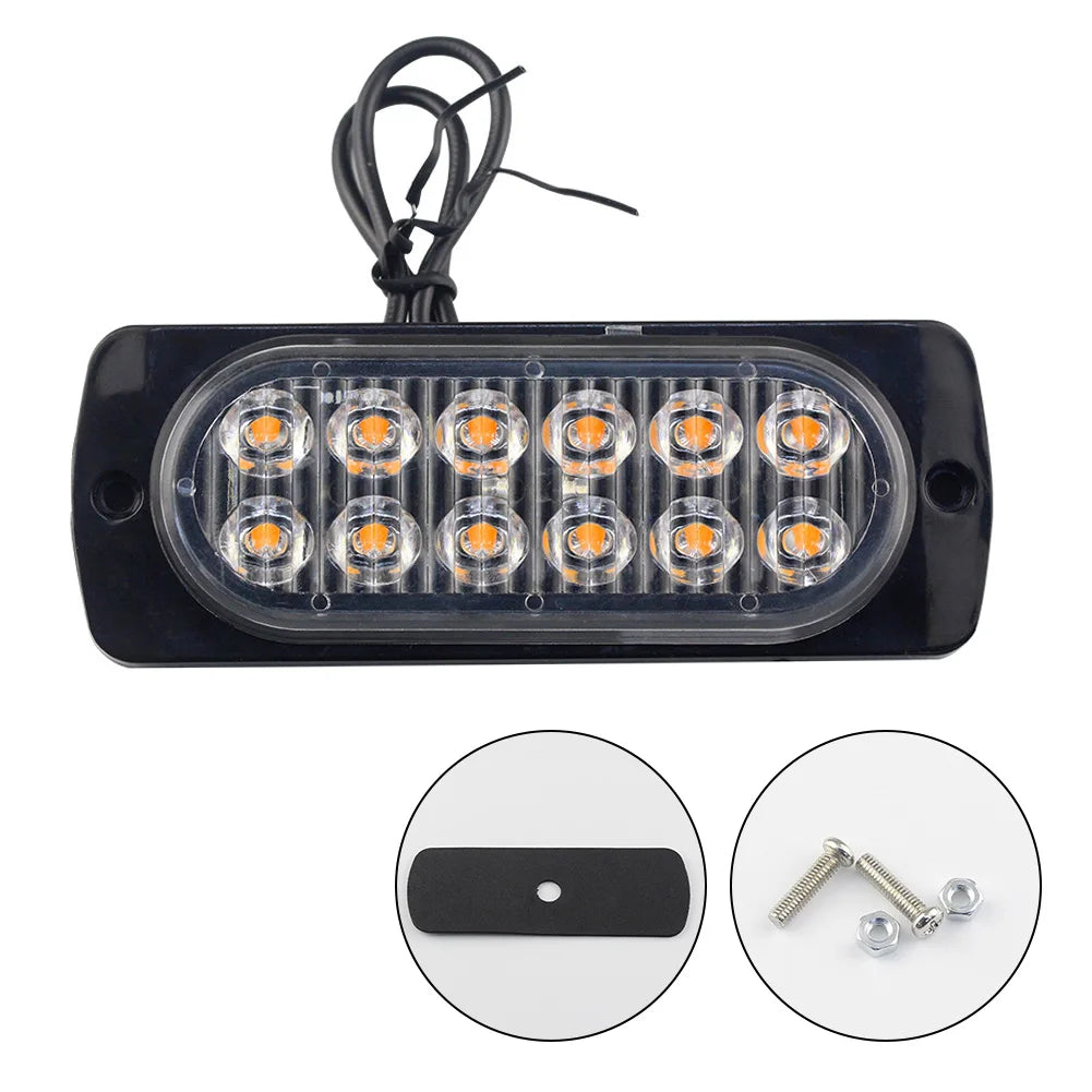 Led Warning Light Cheap Grille Emergency Lamp Lightbar Truck Car Beacon Lamp Amber Traffic Light 12V 24V Car Light Lighting
