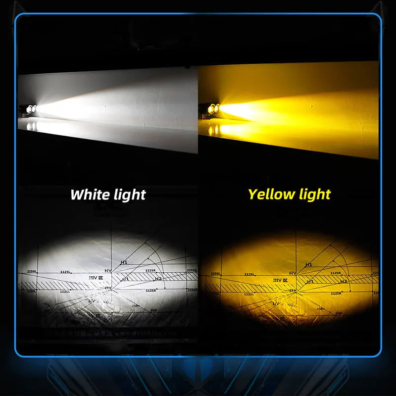Motorcycle LED headlights With lens Spotlight moto Headlamps Scooter headlamp Additional Headlight white yellow 12v Universal