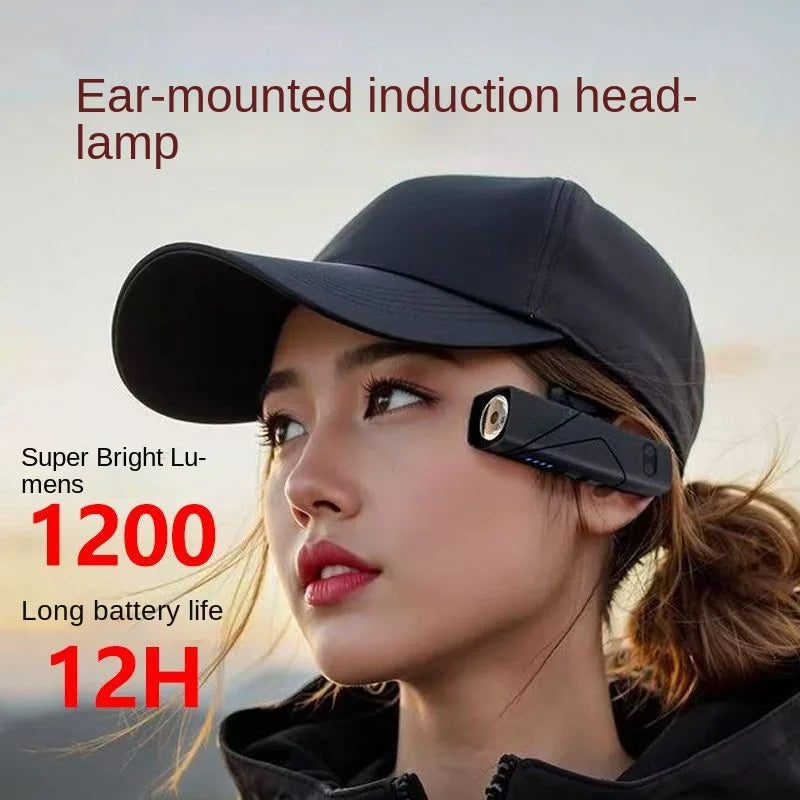 2025 New Headlight With Bright Light And Bright Outdoor Mountaineering Night Fishing Special Battery Life Extra Long Sensor Head