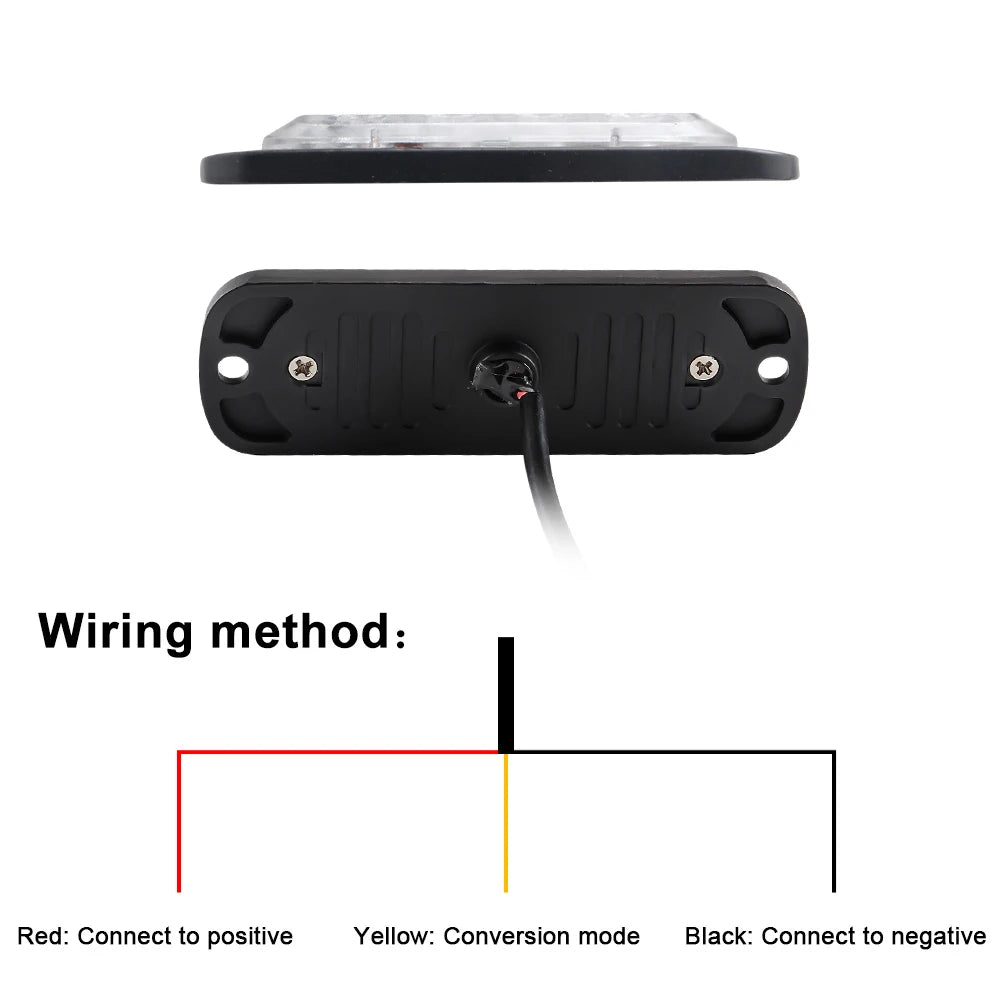 LED Strobe Light For Car Truck Emergency Flashing Grille Light 4 LED Warning Light Police Work Light Bar Strobe Led Lamp 12V 24V