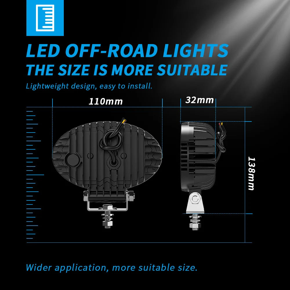 5.5 inch Ellipse DRL Day Running Lights Modified LED Work Lights Off-Road Vehicle Spotlights ATV SUV 4X4 Headlights Flash