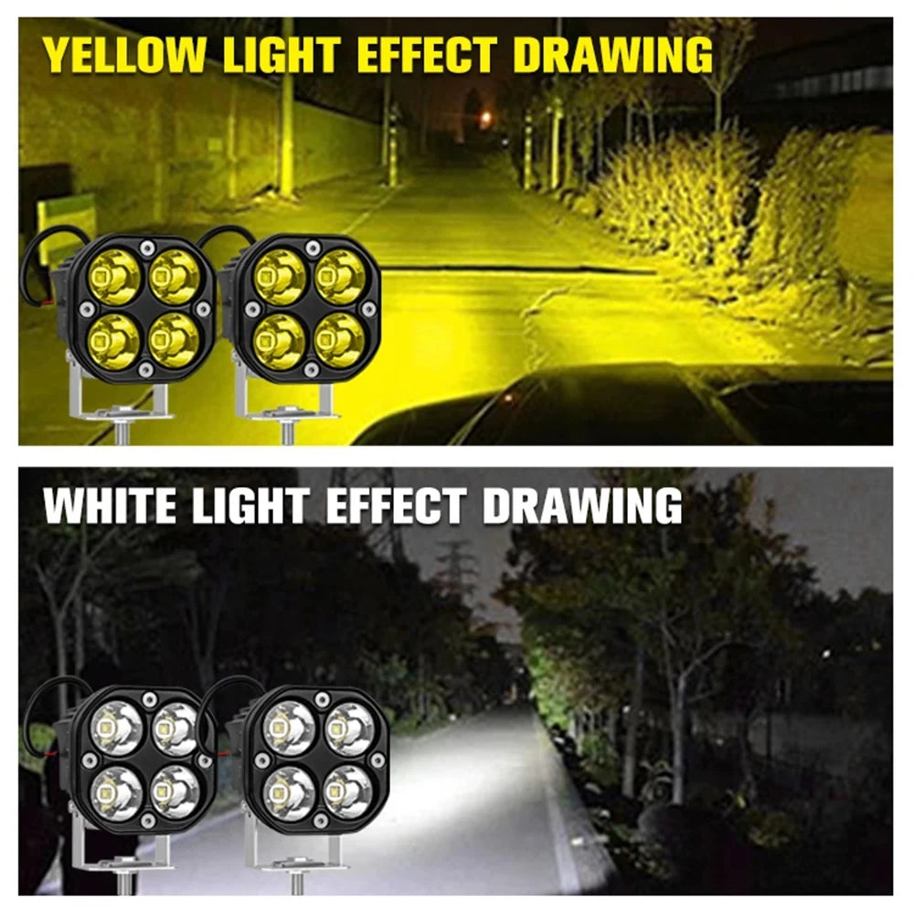 4Led Work Light 12V 24V For Car 4x4 Offroad Motorcycle Driving Fog Lights Spotlight