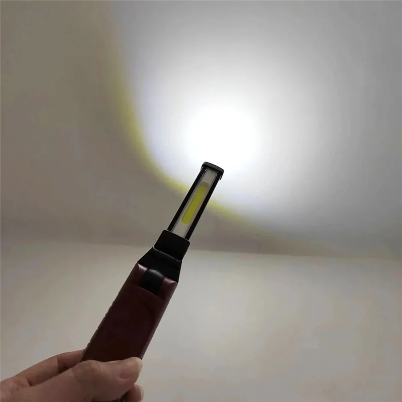USB Rechargeable Foldable Work Light 180° Folding Flashlight With Hanging Hook For Camping Emergency Repair Spotlights