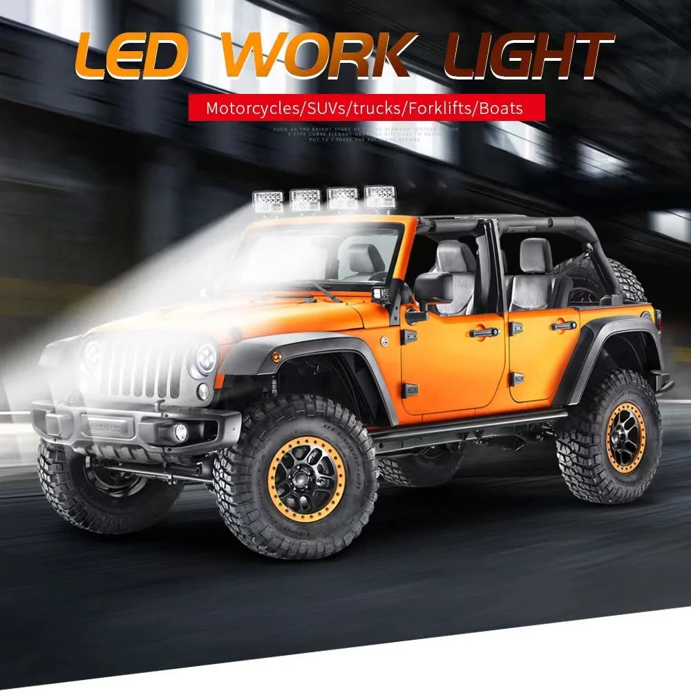 Work Light Headlight LED Bar LED Lightbar Spotlight Offroad LED For Tractor Truck Driving Fog Lamp 6000LM 1PCS