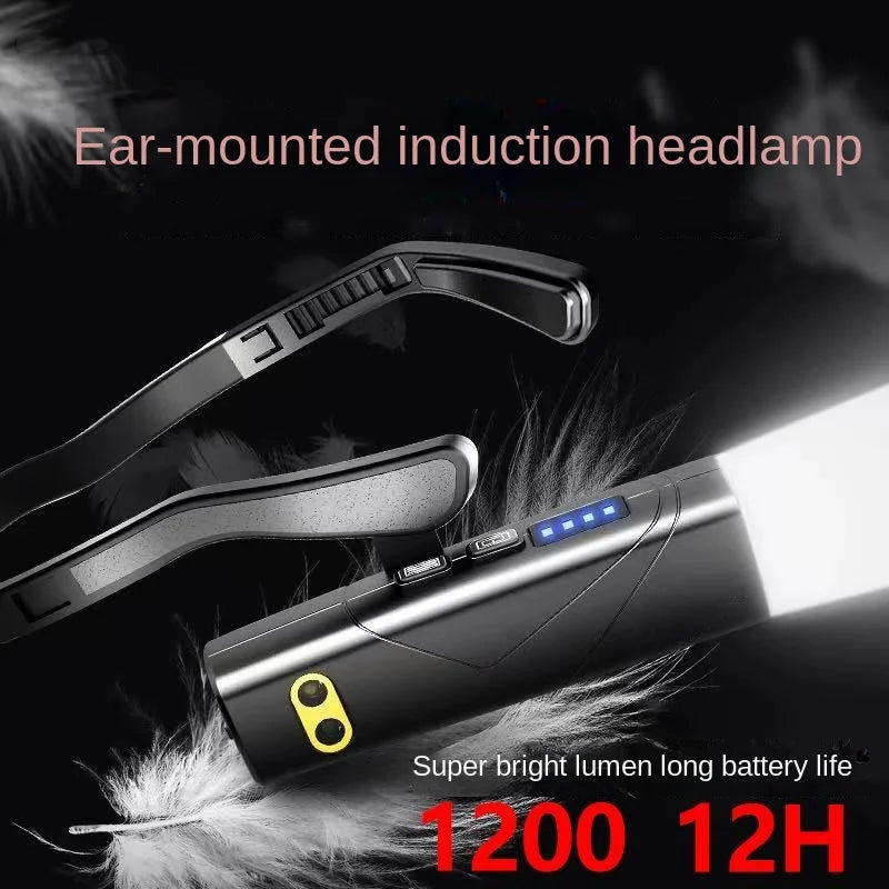 2025 New Headlight With Bright Light And Bright Outdoor Mountaineering Night Fishing Special Battery Life Extra Long Sensor Head