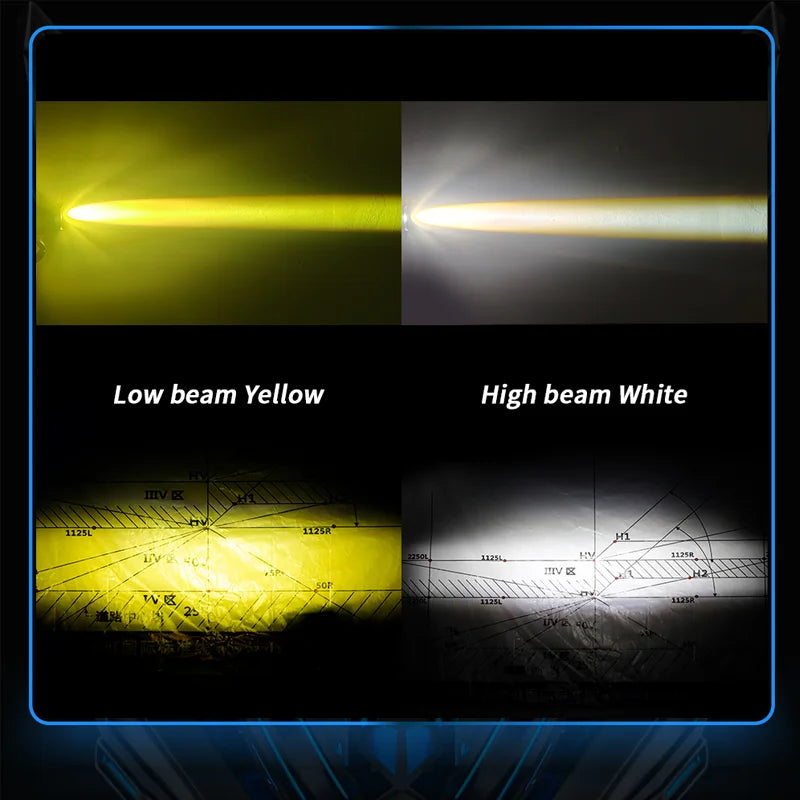 Mini Amber White Dual ColorAuxiliary Motorcycle LED Driving Fog Light Spotliaht Compatible With Truck ATV