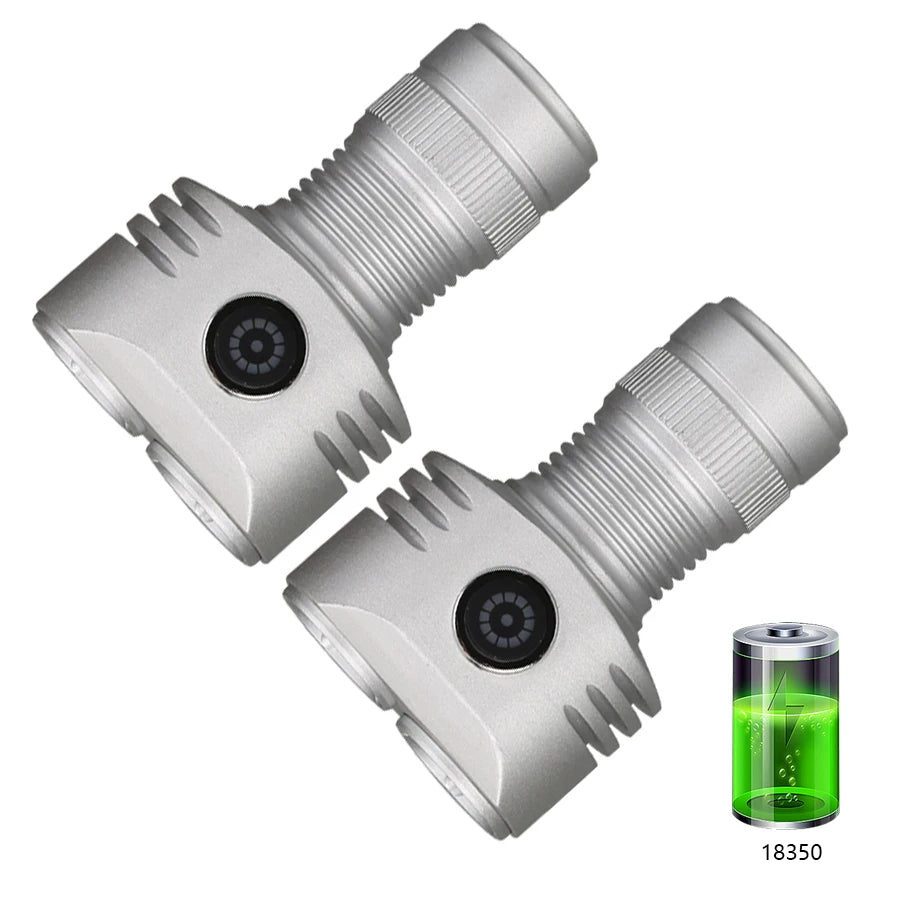 Mini 6LED Flashlights Rechargeable Aluminum Alloy Flashlight with 4 Modes Searchlight Magnetic Work Light Outdoor Fishing Torch